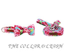 Dog Collar And Leash Set With Bow Tie Cotton Dog &Cat Necklace And Dog Lead Fashion Flowers