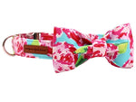 Dog Collar And Leash Set With Bow Tie Cotton Dog &Cat Necklace And Dog Lead Fashion Flowers