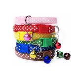 1PC Nylon Cat Dog Harness With Bell Pet Cute Fashion Paw Dog Cat Puppy Charm Adjustable Lovely Safety Collar Polka Dot Dog Leash