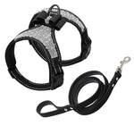 Fashion Reflective Diamond Bling Rhinestone Bowknot Dog Harness Nylon Pet Leash Small Medium Dog Harnesses Vest Pet Supplies D30