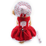 Armi store Heart Shape Dog Dresses Fashion Dogs Princess Dress 6071080 Pet Clothing Supplies ( Dress+Hat+Panties Leash = 1 set