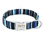 Personalized Dog Collar Leash Nylon Print Small Dog Collars and Lead for Small Medium Large Pet Pitbull German Shepherd Puppy