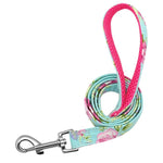 Personalized Dog Collar Leash Nylon Print Small Dog Collars and Lead for Small Medium Large Pet Pitbull German Shepherd Puppy