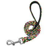 Personalized Dog Collar Leash Nylon Print Small Dog Collars and Lead for Small Medium Large Pet Pitbull German Shepherd Puppy