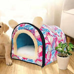 Comfortable Cat Warm Cave Lovely Bow Design Puppy Winter Bed House Kennel Fleece Soft Nest For Small Medium Dog House For Cat