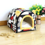 Comfortable Cat Warm Cave Lovely Bow Design Puppy Winter Bed House Kennel Fleece Soft Nest For Small Medium Dog House For Cat