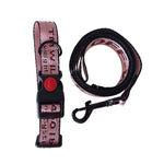 Pet Dog Collar Leash Set Fashion Lettered 1.5cm Durable Nylon Rope Leads French Bulldog Puppy Walking Dogs Pet Supplies