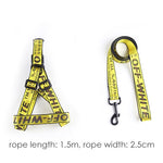 Pet Dog Collar Leash Set Fashion Lettered 1.5cm Durable Nylon Rope Leads French Bulldog Puppy Walking Dogs Pet Supplies