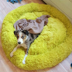 Dog Long Plush Dounts Beds Basket Calming Bed Hondenmand Pet Kennel Soft Fluffy Comfortable for Small Medium Large Dogs