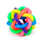 Dog Cat Toy with Small Bell Rainbow Dog Toys Dog Puppy Molars Rubber Ball Play For Teeth Training Pet Toys Playing Dog Ball Toys