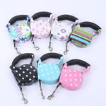 3m 5m Retractable Dog Leash 11 Colors Fashion Printed Puppy Auto Traction Rope Nylon Walking Leash for Small Dogs Cats Pet Lead