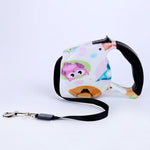 3m 5m Retractable Dog Leash 11 Colors Fashion Printed Puppy Auto Traction Rope Nylon Walking Leash for Small Dogs Cats Pet Lead