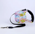 3m 5m Retractable Dog Leash 11 Colors Fashion Printed Puppy Auto Traction Rope Nylon Walking Leash for Small Dogs Cats Pet Lead