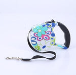 3m 5m Retractable Dog Leash 11 Colors Fashion Printed Puppy Auto Traction Rope Nylon Walking Leash for Small Dogs Cats Pet Lead